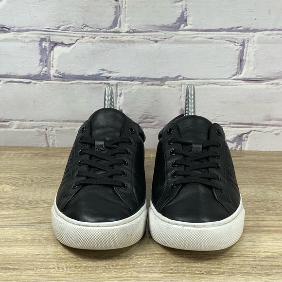 Tory Burch Amalia Black Leather Sneakers - Picture 2 of 10